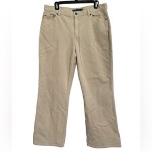 Lauren Jeans Co. corduroy cotton casual cream pants 14P